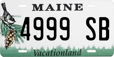 ME license plate 4999SB
