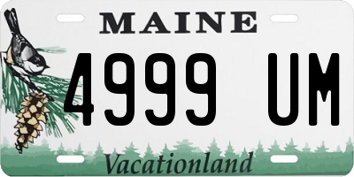 ME license plate 4999UM