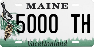 ME license plate 5000TH