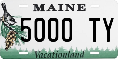 ME license plate 5000TY