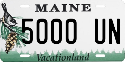 ME license plate 5000UN