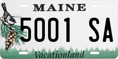 ME license plate 5001SA