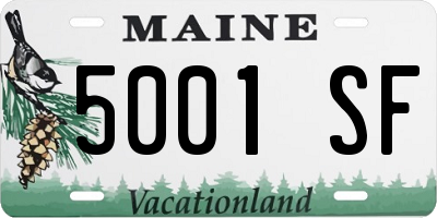 ME license plate 5001SF