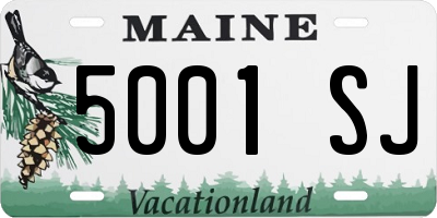 ME license plate 5001SJ