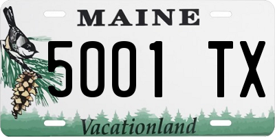 ME license plate 5001TX