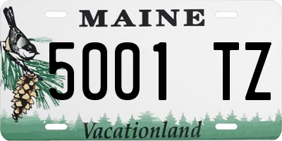 ME license plate 5001TZ