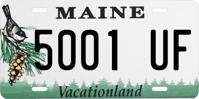 ME license plate 5001UF