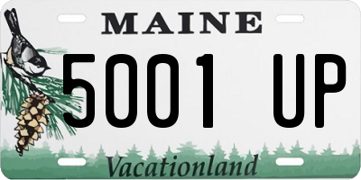ME license plate 5001UP