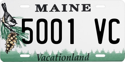 ME license plate 5001VC