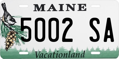 ME license plate 5002SA