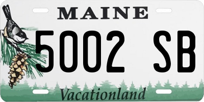 ME license plate 5002SB