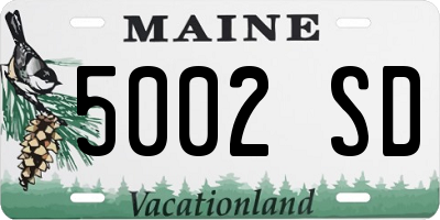 ME license plate 5002SD