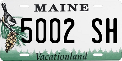ME license plate 5002SH