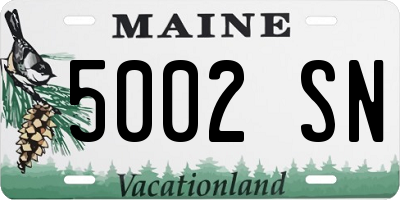 ME license plate 5002SN