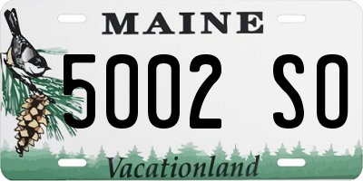 ME license plate 5002SO