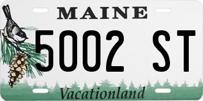 ME license plate 5002ST