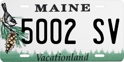 ME license plate 5002SV