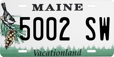 ME license plate 5002SW
