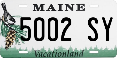 ME license plate 5002SY