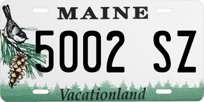 ME license plate 5002SZ