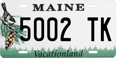 ME license plate 5002TK