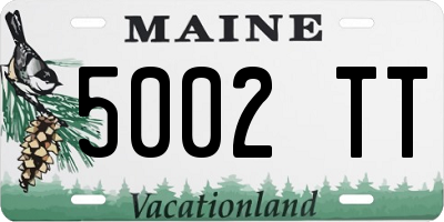 ME license plate 5002TT