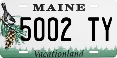 ME license plate 5002TY