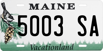 ME license plate 5003SA