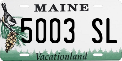 ME license plate 5003SL