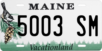 ME license plate 5003SM