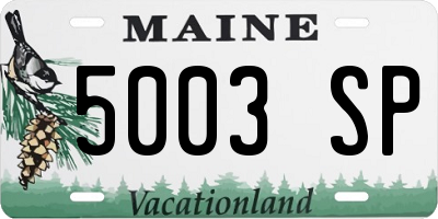 ME license plate 5003SP