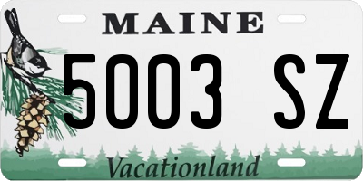 ME license plate 5003SZ