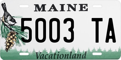 ME license plate 5003TA
