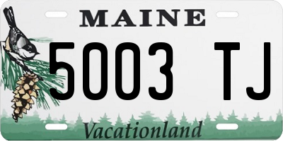 ME license plate 5003TJ