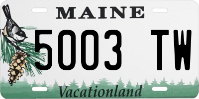 ME license plate 5003TW