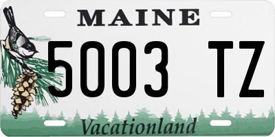 ME license plate 5003TZ