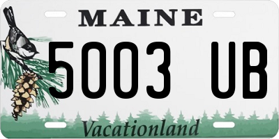 ME license plate 5003UB