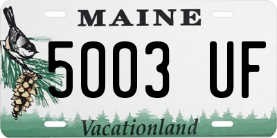 ME license plate 5003UF