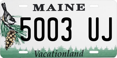 ME license plate 5003UJ