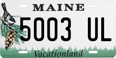 ME license plate 5003UL