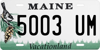 ME license plate 5003UM