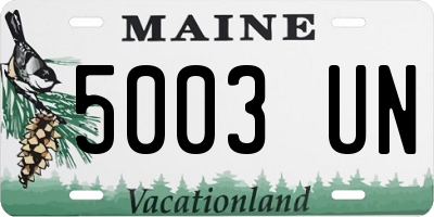 ME license plate 5003UN