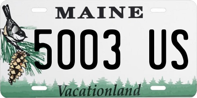 ME license plate 5003US