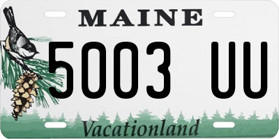 ME license plate 5003UU