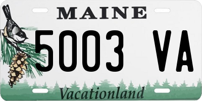 ME license plate 5003VA