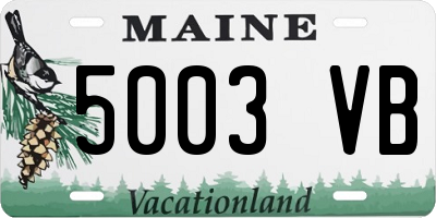 ME license plate 5003VB