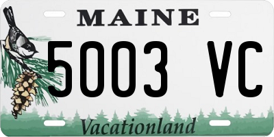 ME license plate 5003VC