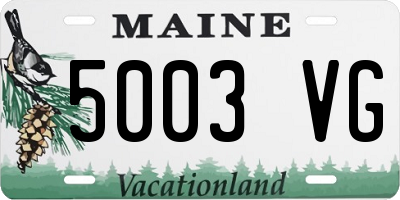 ME license plate 5003VG