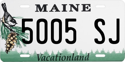 ME license plate 5005SJ
