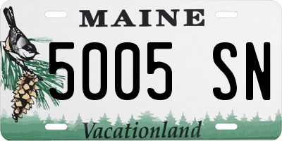 ME license plate 5005SN